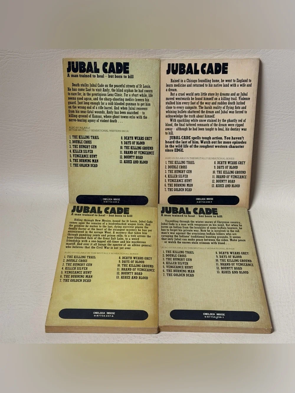 Vintage set of (4 ) JUBAL CADE WESTERNS Paperback Books